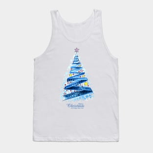 Christmas Watercolor Tree Tank Top